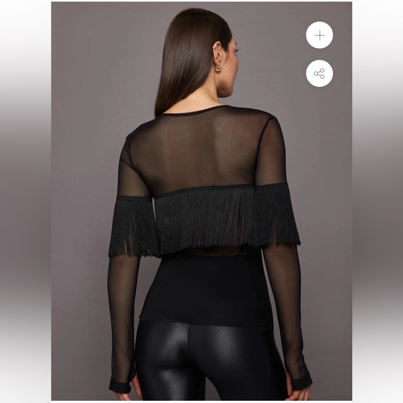 NORMA KAMALI Long Sleeve Crewneck Fringe size small - Picture 5 of 5